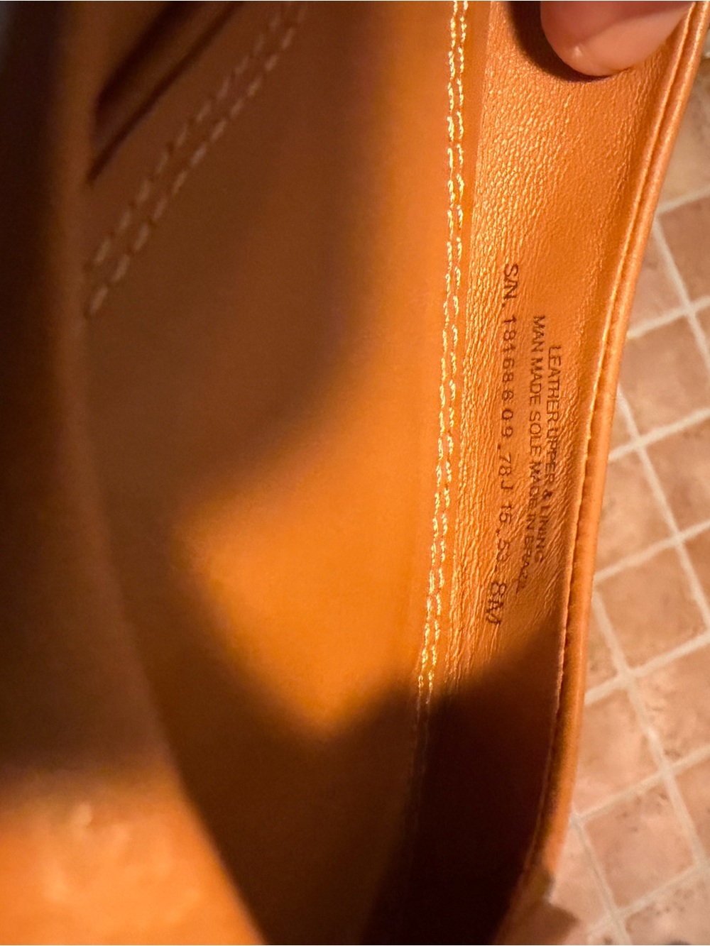 Tory Burch Cognac Leather Logo Ballet Flats, Brown, size 8 - Picture 6 of 6